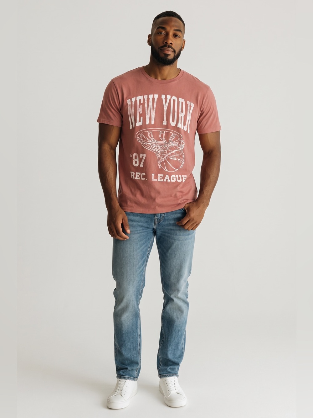 Goodfellow & Co. - NWT - New York Graphic Short Sleeve Tee in Dusty Rose